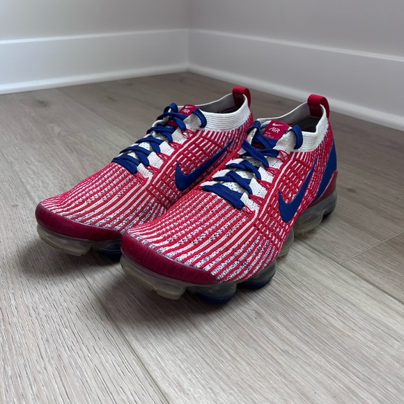 Nike Other - Nike Air Vapormax Flyknit 3 USA Red White Blue Mens Size 9 Rare CW5585-100
